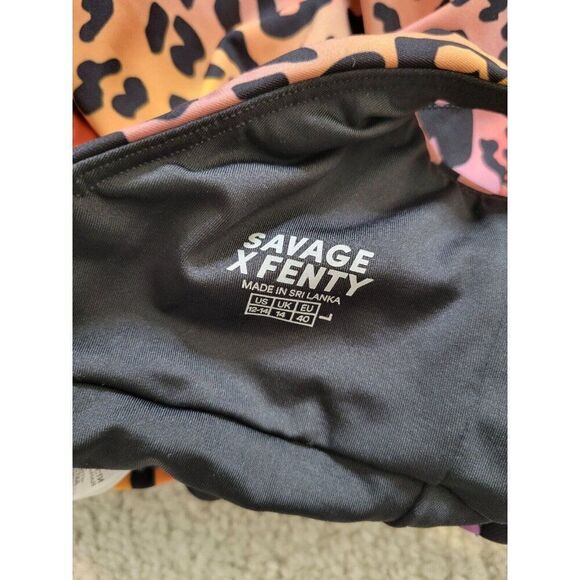 Savage x Fenty Rhianna Hotline rainbow leopard jumpsuit Sz L - Picture 10 of 11